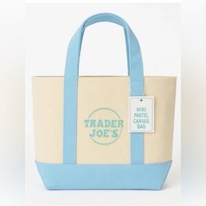 Trader Joe's Light Blue Mini Canvas Tote